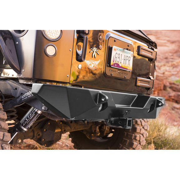 Poison Spyder RockBrawler Rear Bumper with D-Ring Tabs Poison Spyder 17-61-010-D RockBrawler Rear Bumper with D-Ring Tabs for 07-18 Jeep Wrangler & Wrangler Unlimited