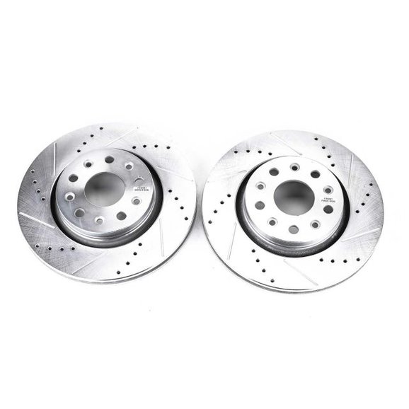 PowerStop Drilled & Slotted Brake Rotor Pair PowerStop AR8386XPR Drilled & Slotted Brake Rotor Pair for 20-26 Jeep Gladiator JT