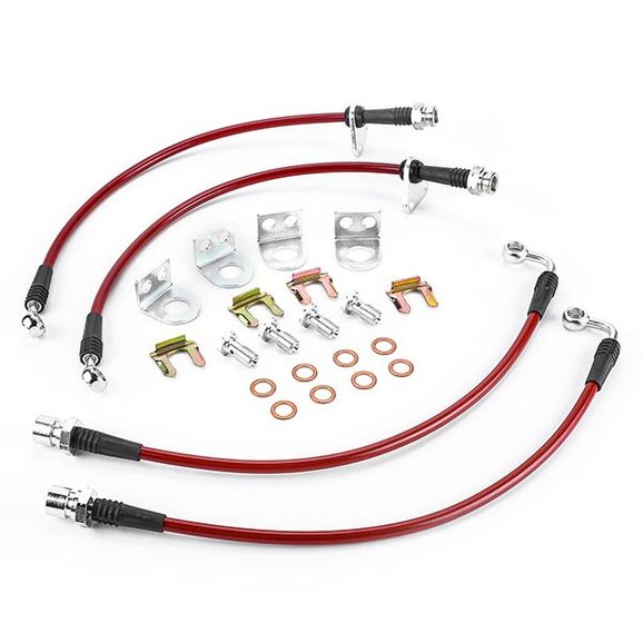 Power Stop Stainless Steel Front & Rear Brake Hose Kit for 0718 Jeep