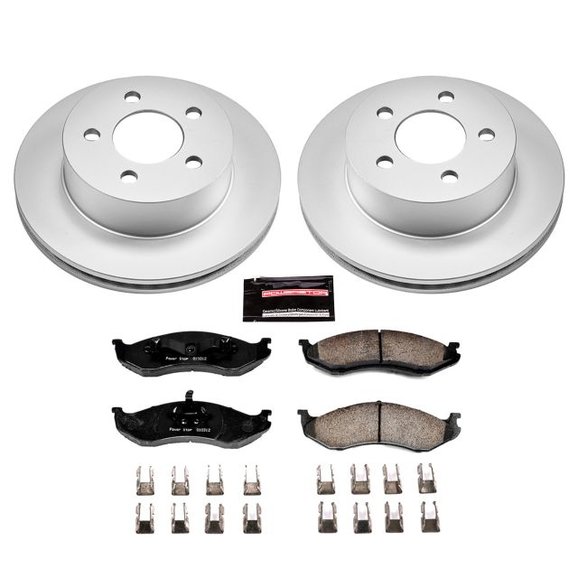 Power Stop Front Z17 Evolution Geomet Coated Brake Kit Power Stop CRK2152 Front Z17 Evolution Geomet Coated Brake Kit for 99-01 Jeep Cherokee XJ & 99-06 Jeep Wrangler TJ