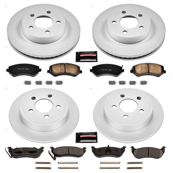 Power Stop Front & Rear Z17 Evolution Geomet Coated Brake Kit Power Stop CRK2162 Front & Rear Z17 Evolution Geomet Coated Brake Kit for 03-07 Jeep Liberty KJ