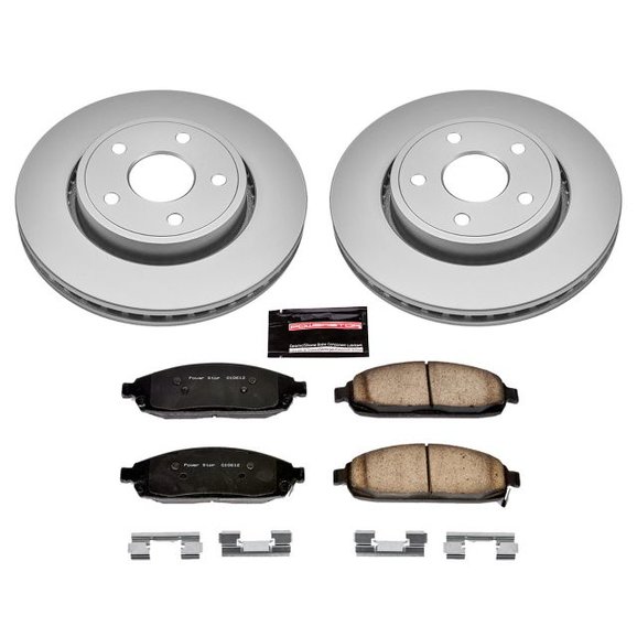 Power Stop Front Z17 Evolution Geomet Coated Brake Kit Power Stop CRK2219 Front Z17 Evolution Geomet Coated Brake Kit for 06-10 Jeep Commander XK & 05-10 Jeep Grand Cherokee WK