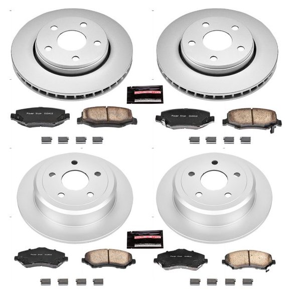 Power Stop Front & Rear Z17 Evolution Geomet Coated Brake Kit Power Stop CRK2798 Front & Rear Z17 Evolution Geomet Coated Brake Kit for 07-18 Jeep Wrangler JK