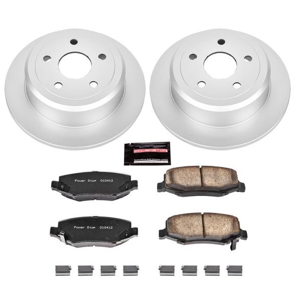 Power Stop Rear Z17 Evolution Geomet Coated Brake Kit Power Stop CRK3090 Rear Z17 Evolution Geomet Coated Brake Kit for 07-18 Jeep Wrangler JK