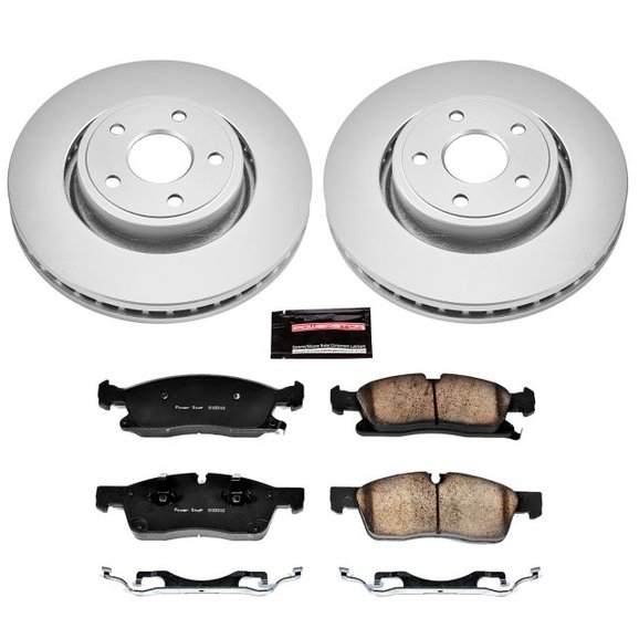 Power Stop Front Z17 Evolution Geomet Coated Brake Kit Power Stop CRK5954 Front Z17 Evolution Geomet Coated Brake Kit for 11-12 Jeep Grand Cherokee WK