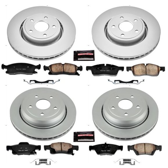Power Stop Front & Rear Z17 Evolution Geomet Coated Brake Kit Power Stop CRK5955 Front & Rear Z17 Evolution Geomet Coated Brake Kit for 11-12 Jeep Grand Cherokee WK
