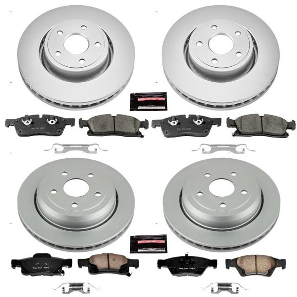 Power Stop Front & Rear Z17 Evolution Geomet Coated Brake Kit Power Stop CRK6537 Front & Rear Z17 Evolution Geomet Coated Brake Kit for 13-15 Jeep Grand Cherokee WK
