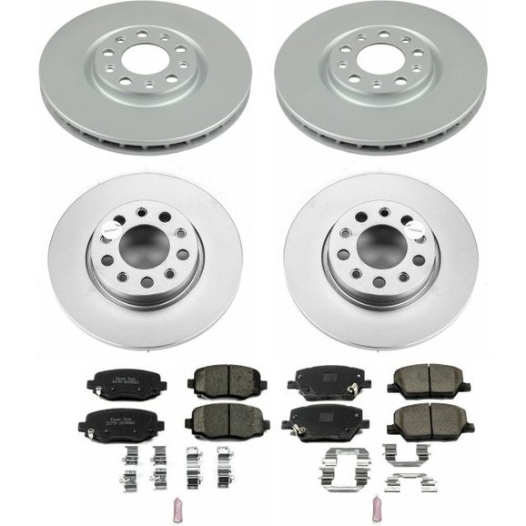 Power Stop Front & Rear Z17 Evolution Geomet Coated Brake Kit Power Stop CRK7300 Front & Rear Z17 Evolution Geomet Coated Brake Kit for 15-20 Jeep Renegade BU
