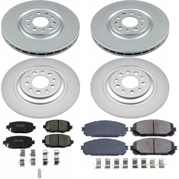 Power Stop Front & Rear Z17 Evolution Geomet Coated Brake Kit Power Stop CRK7415 Front & Rear Z17 Evolution Geomet Coated Brake Kit for 2017 Jeep Cherokee KL