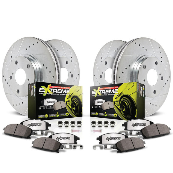 Power Stop Front & Rear Z26 Street Warrior Performance Brake Kit Power Stop K15250DK-26 Front & Rear Z26 Street Warrior Performance Brake Kit for 09-17 Jeep Compass and Patriot MK
