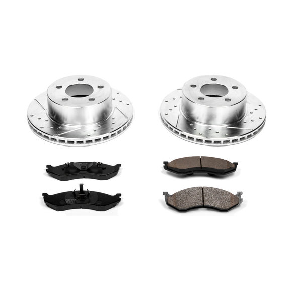 Power Stop Front Z23 Evolution Sport Performance 1-Click Brake Kit Power Stop K2119 Front Z23 Evolution Sport Performance 1-Click Brake Kit for 90-99 Jeep Cherokee XJ, Grand Cherokee ZJ, Wrangler YJ & TJ