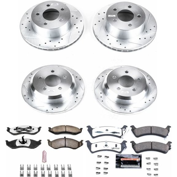 Power Stop Front & Rear Z36 Extreme Performance Truck & Tow Brake Kit Power Stop K2121-36 Front & Rear Z36 Extreme Performance Truck & Tow Brake Kit for 93-98 Jeep Grand Cherokee ZJ