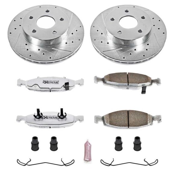 Power Stop Front Z26 Street Warrior Performance Brake Kit Power Stop K2147-26 Front Z26 Street Warrior Performance Brake Kit for 99-02 Jeep Grand Cherokee WJ