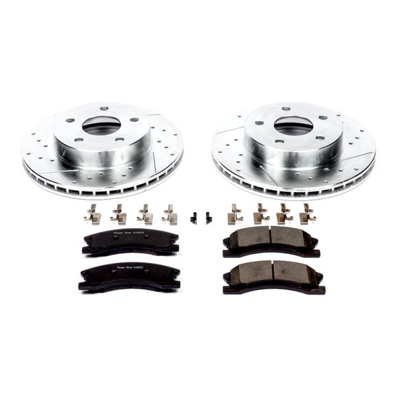 Power Stop Front Z23 Evolution Sport Performance 1-Click Brake Kit Power Stop K2149 Front Z23 Evolution Sport Performance 1-Click Brake Kit for 99-04 Jeep Grand Cherokee WJ with Akebono Calipers