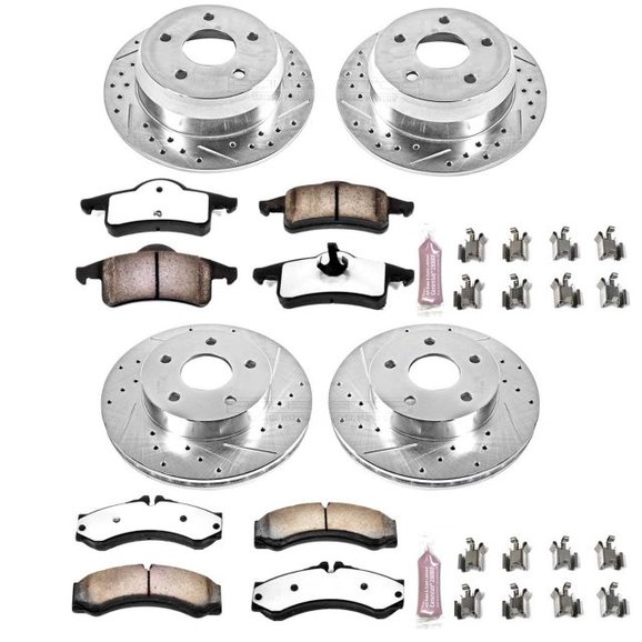 Power Stop Front & Rear Z36 Extreme Performance Truck & Tow Brake Kit Power Stop K2150-36 Front & Rear Z36 Extreme Performance Truck & Tow Brake Kit for 99-04 Jeep Grand Cherokee WJ with Akebono Calipers