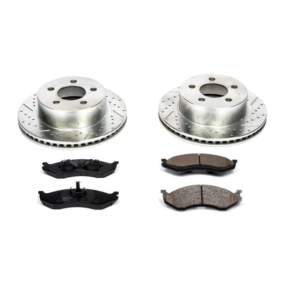 Power Stop Front Z23 Evolution Sport Performance 1-Click Brake Kit Power Stop K2152 Front Z23 Evolution Sport Performance 1-Click Brake Kit for 99-06 Jeep Cherokee XJ, Wrangler TJ & Unlimited