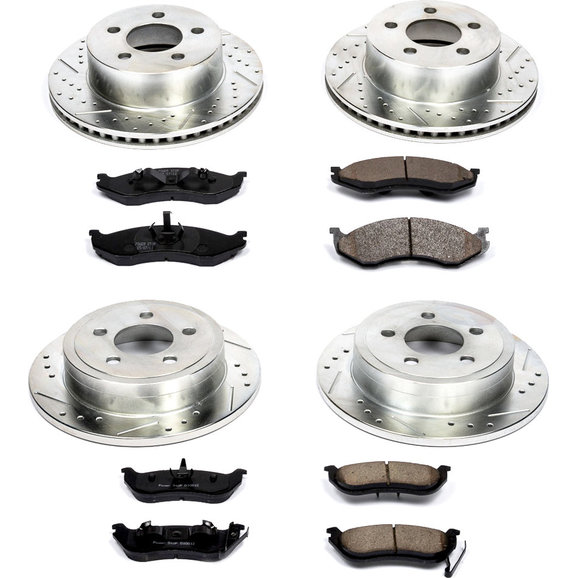 Power Stop Front & Rear Z23 Evolution Sport Performance 1-Click Brake Kit Power Stop K2154 Front & Rear Z23 Evolution Sport Performance 1-Click Brake Kit for 03-06 Jeep Wrangler TJ & Unlimited