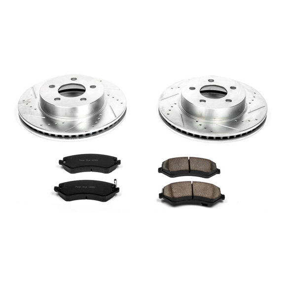 Power Stop Front Z23 Evolution Sport Performance 1-Click Brake Kit Power Stop K2160 Front Z23 Evolution Sport Performance 1-Click Brake Kit for 02-07 Jeep Liberty KJ