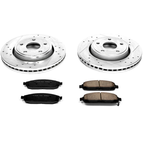 Power Stop Front Z23 Evolution Sport Performance 1-Click Brake Kit Power Stop K2219 Front Z23 Evolution Sport Performance 1-Click Brake Kit for 05-10 Jeep Commander XK & Grand Cherokee WK