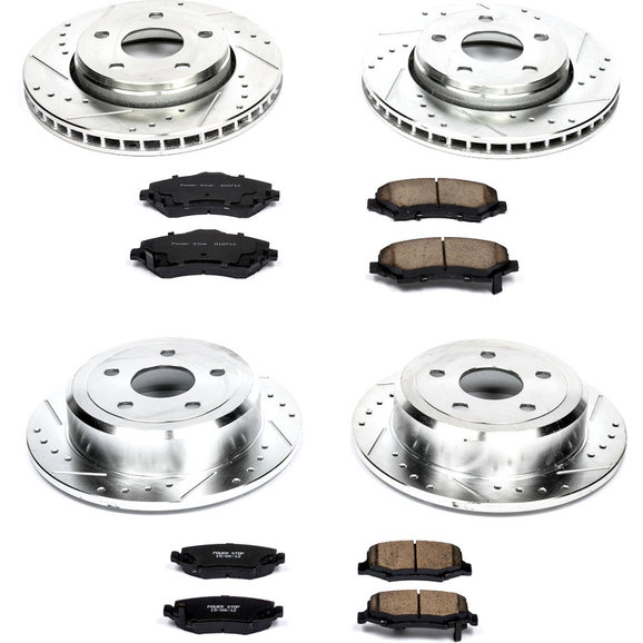 Power Stop Front & Rear Z23 Evolution Sport Performance 1-Click Brake Kit Power Stop K2798 Front & Rear Z23 Evolution Sport Performance 1-Click Brake Kit for 07-18 Jeep Wrangler JK