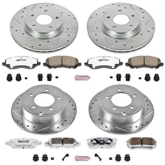 Power Stop Front & Rear Z26 Street Warrior Performance Brake Kit Power Stop K2840-26 Front & Rear Z26 Street Warrior Performance Brake Kit for 07-17 Jeep Compass & Patriot MK