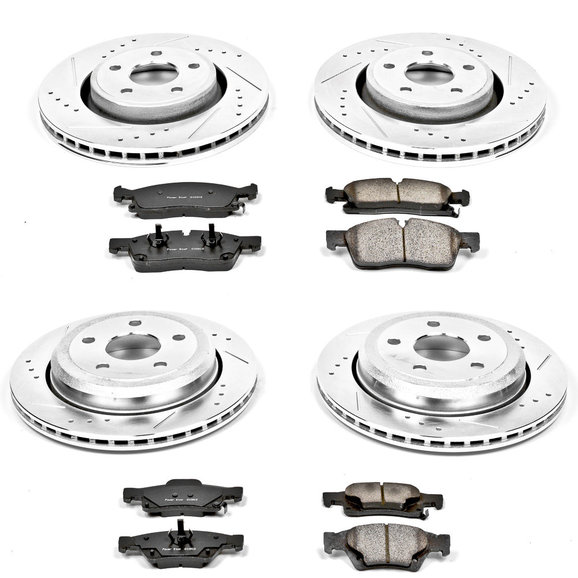 Power Stop Front & Rear Z23 Evolution Sport Performance 1-Click Brake Kit with Vented Rotors Power Stop K5955 Front & Rear Z23 Evolution Sport Performance 1-Click Brake Kit with Vented Rotors for 11-13 Jeep Grand Cherokee WK2