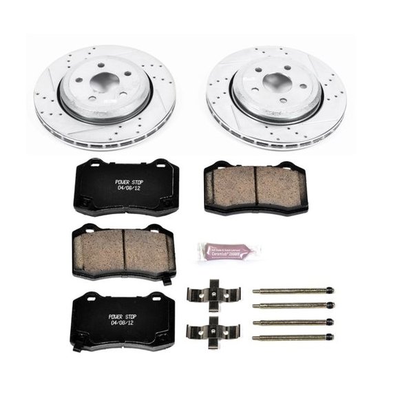 Power Stop Rear Z23 Evolution Sport Performance 1-Click Brake Kit Power Stop K5956 Rear Z23 Evolution Sport Performance 1-Click Brake Kit for 12-14 Jeep Grand Cherokee WK2 SRT8