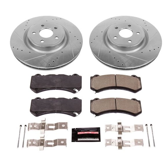 Power Stop Front Z23 Evolution Sport Performance 1-Click Brake Kit Power Stop K5957 Front Z23 Evolution Sport Performance 1-Click Brake Kit for 12-14 Jeep Grand Cherokee WK2 SRT8