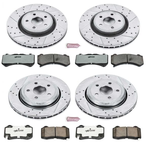 Power Stop Front & Rear Z26 Street Warrior Performance Brake Kit Power Stop K5958-26 Front & Rear Z26 Street Warrior Performance Brake Kit for 12-18 Grand Cherokee WK