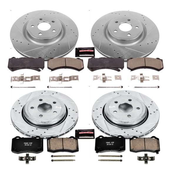 Power Stop Front & Rear Z23 Evolution Sport Performance 1-Click Brake Kit Power Stop K5958 Front & Rear Z23 Evolution Sport Performance 1-Click Brake Kit for 12-14 Jeep Grand Cherokee WK2 SRT8