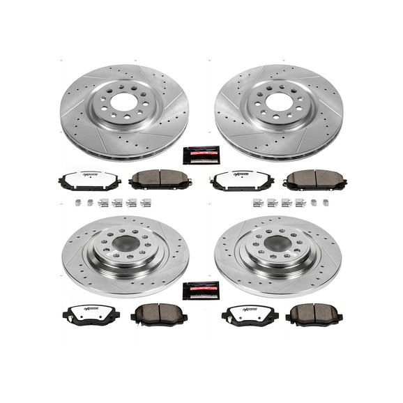 Power Stop Front & Rear Z36 Extreme Performance Truck & Tow Brake Kit Power Stop K6541-36 Front & Rear Z36 Extreme Performance Truck & Tow Brake Kit for 14-16 Jeep Cherokee KL with Dual Piston Front Calipers