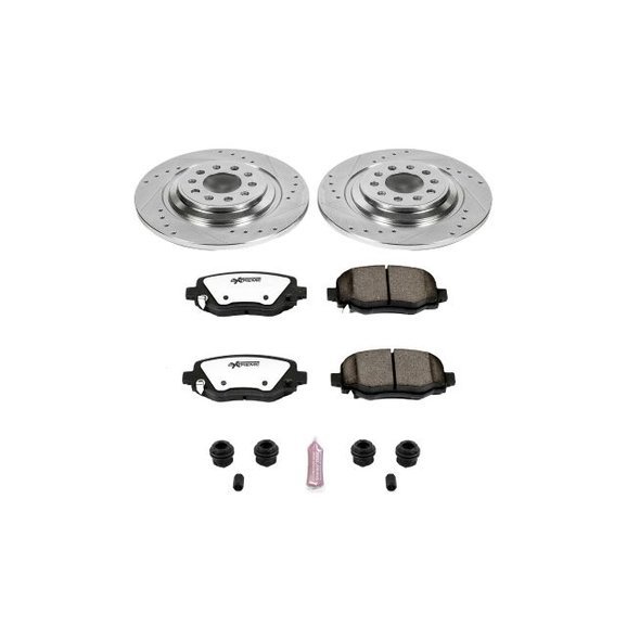 Power Stop Rear Z36 Extreme Performance Truck & Tow Brake Kit Power Stop K6542-36 Rear Z36 Extreme Performance Truck & Tow Brake Kit for 14-19 Jeep Cherokee KL with Dual Piston Front Calipers