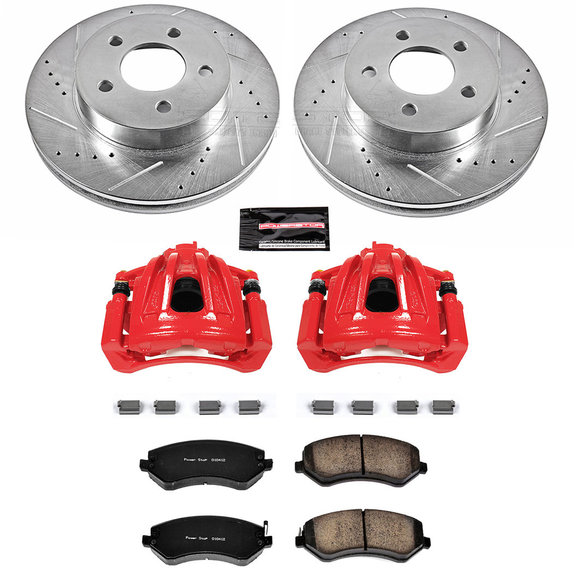 Power Stop Front Z36 Extreme Truck and Tow Brake Kit with Calipers Power Stop KC2160-36 Front Z36 Extreme Truck and Tow Brake Kit with Calipers for 02-07 Jeep Liberty KJ