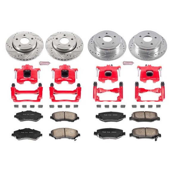 Power Stop Front & Rear Z23 Evolution Sport Performance 1-Click Brake Kit With Calipers Power Stop KC2798 Front & Rear Z23 Evolution Sport Performance 1-Click Brake Kit With Calipers for 07-18 Jeep Wrangler JK