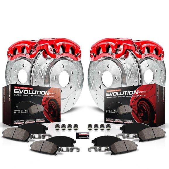 Power Stop Front & Rear Z23 Evolution Sport Performance 1-Click Brake Kit with Calipers Power Stop KC2848A Front & Rear Z23 Evolution Sport Performance 1-Click Brake Kit with Calipers for 09-17 Jeep Compass and Patriot MK