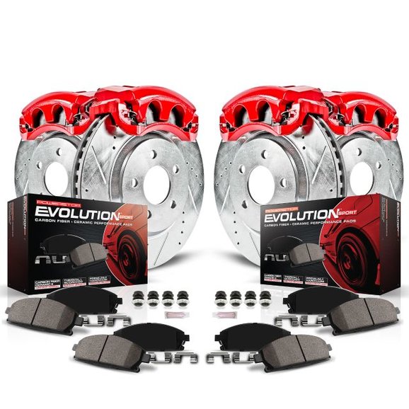 Power Stop Front & Rear Z23 Evolution Sport Performance 1-Click Brake Kit w/Calipers Power Stop KC6537 Front & Rear Z23 Evolution Sport Performance 1-Click Brake Kit w/Calipers for 13-15 Jeep Grand Cherokee WK2