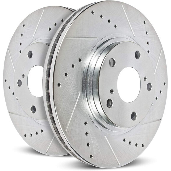 PowerStop Front Evolution Drilled, Slotted & Zinc Plated Rotors PowerStop JBR1121XPR Front Evolution Drilled, Slotted & Zinc Plated Rotors for 05-23 Toyota Tacoma