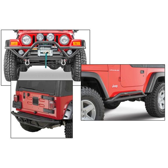 Quadratec QRC Front Bumper, Rocker Guards & Rear Bumper Quadratec QRC Front Bumper, Rocker Guards & Rear Bumper for 87-06 Jeep Wrangler YJ & TJ
