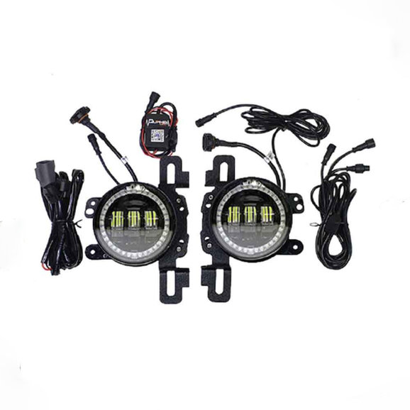 Quake LED RGB 4" HD Fog Light Pair Quake LED QTE916 RGB 4" HD Fog Light Pair for 18-20 Jeep Wrangler JL & Gladiator JT