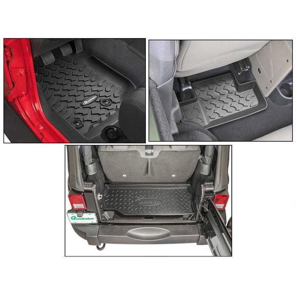Quadratec Ultimate All Weather Floor Liner Triple Combo with Behind the Seat Cargo Liner  Quadratec  Ultimate All Weather Floor Liner Triple Combo with Behind the Seat Cargo Liner  for 07-18 Jeep Wrangler JK 2 Door