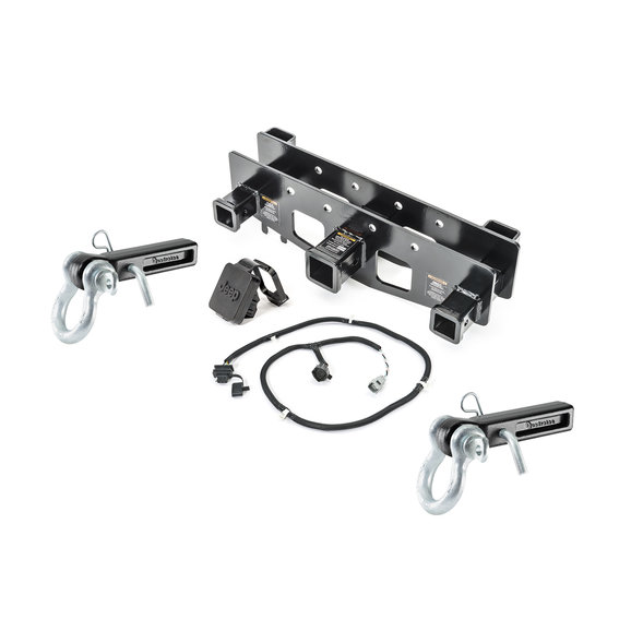 VersaHitch 2" Receiver Hitch with Wiring Kit, Jeep Logo Plug, 1.5" Receiver D-Ring Mounts & 3/4" D-Rings VersaHitch 2" Receiver Hitch with Wiring Kit, Jeep Logo Plug, 1.5" Receiver D-Ring Mounts & 3/4" D-Rings for 07-18 Jeep Wrangler JK