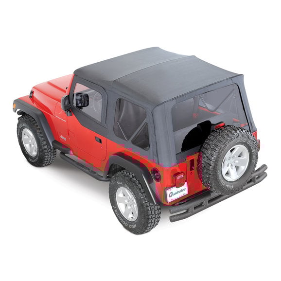 QuadraTop Premium Sailcloth Replacement Soft Top & Upper Doors in Black Diamond QuadraTop 11000.4635 Premium Sailcloth Replacement Soft Top & Upper Doors in Black Diamond for 97-06 Jeep Wrangler TJ