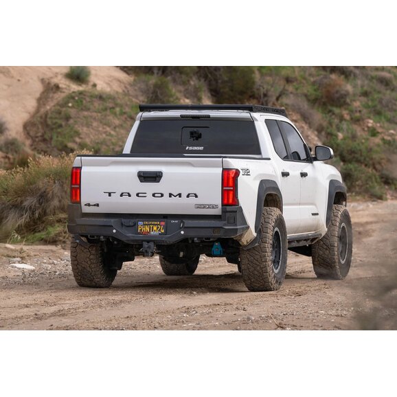 DV8 Toyota Tacoma Gen4 Spec Series Rear Bumper Install Three Quarter DV8 Toyota Tacoma Gen4 Spec Series Rear Bumper Install Three Quarter