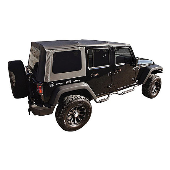 Crown Automotive Replacement Soft Top in Black Diamond with Tinted Windows Crown Automotive RT10635T Replacement Soft Top in Black Diamond with Tinted Windows for 07-09 Jeep Wrangler JK 4 Door