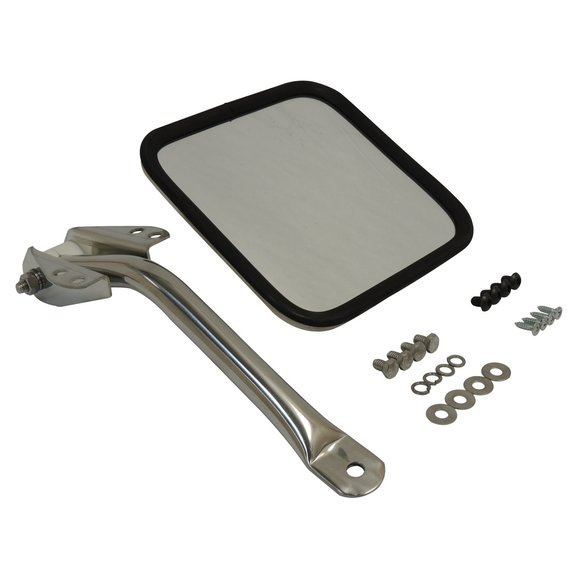Crown Automotive Stainless Steel Driver Side Mirror & Arm Crown Automotive RT30007 Stainless Steel Driver Side Mirror & Arm for 58-86 Jeep CJ-5, CJ-6, CJ-7 & CJ-8 Scrambler