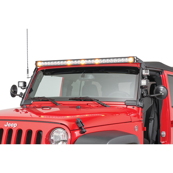 Rugged Ridge Elite Fast Track Windshield Light Bar Mounts Rugged Ridge 11232.52 Elite Fast Track Windshield Light Bar Mounts for 07-18 Jeep Wrangler JK