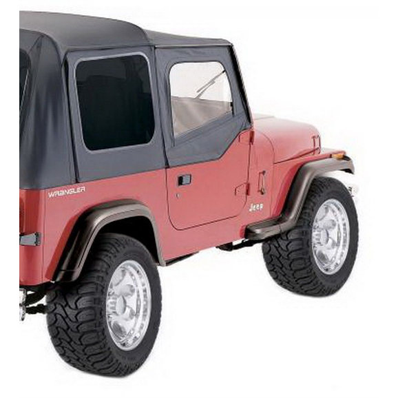 Rampage Products Replacement Driver Side Tinted Window in Black Denim Rampage Products 994150423 Replacement Driver Side Tinted Window in Black Denim for 87-95 Jeep Wrangler YJ Rampage Complete or Rampage Replacement Soft Tops ONLY