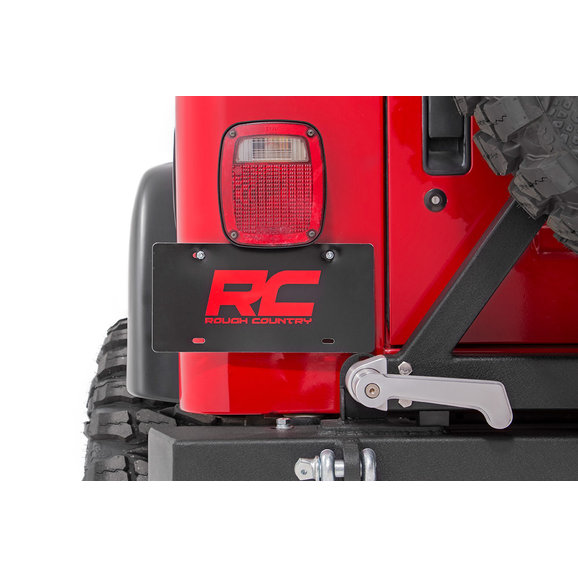 Rough Country License Plate Adapter Rough Country 10510 License Plate Adapter for 97-06 Jeep Wrangler TJ