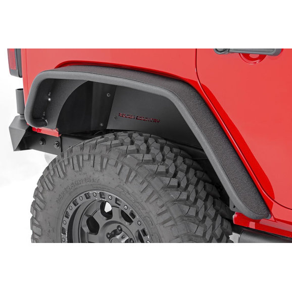 Rough Country Rear Tubular Fender Flares Rough Country 10532 Rear Tubular Fender Flares for 07-18 Jeep Wrangler JK