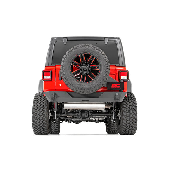 Rough Country Rear Trail Bumper with Tire Carrier Rough Country 10598 Rear Trail Bumper with Tire Carrier for 18-20 Jeep Wrangler JL